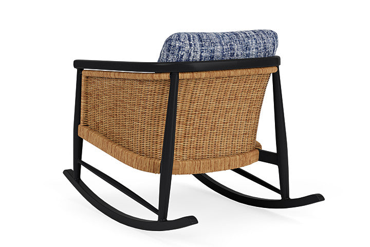 Lloyd Flanders - Galloway Lounge Rocker In Tortoiseshell Finish With Visions Cobalt Fabric - 239033111683 view 2