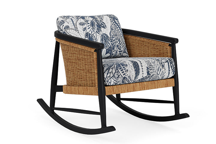 Lloyd Flanders - Galloway Lounge Rocker In Tortoiseshell Finish With Wayfarer Mist Fabric - 2390331112074 view 1