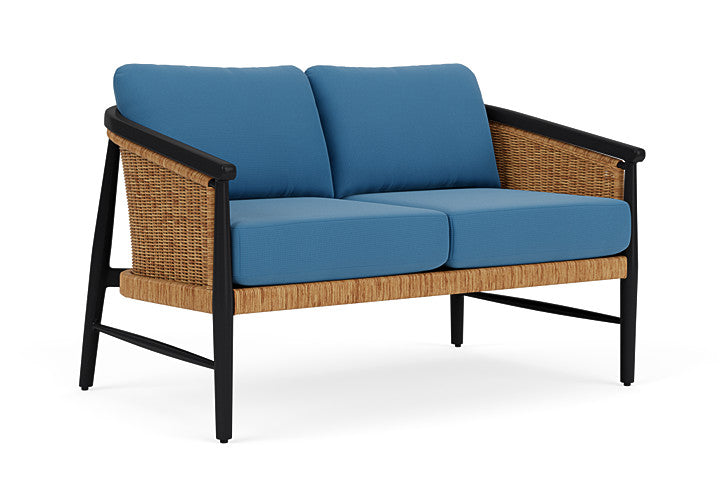 Lloyd Flanders - Galloway Loveseat In Tortoiseshell Finish With Bamboo Bay Sky Fabric - 2390501112007 view 1