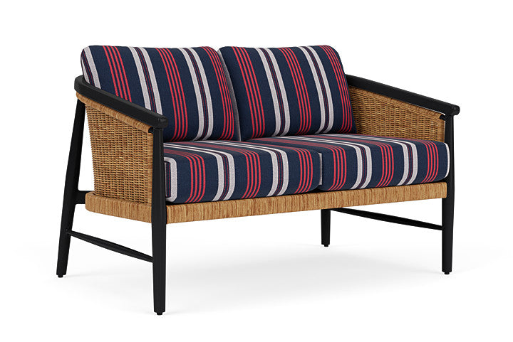 Lloyd Flanders - Galloway Loveseat In Tortoiseshell Finish With Berkely Hall Navy Fabric - 2390501112063 view 1