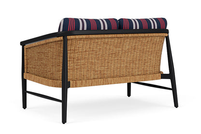 Lloyd Flanders - Galloway Loveseat In Tortoiseshell Finish With Berkely Hall Navy Fabric - 2390501112063 view 2