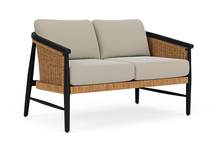 Lloyd Flanders - Galloway Loveseat In Tortoiseshell Finish With Callen Driftwood Fabric - 2390501112023 view 1