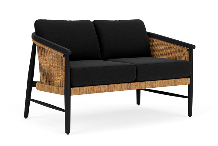 Lloyd Flanders - Galloway Loveseat In Tortoiseshell Finish With Canvas Black Fabric - 239050111157 view 1