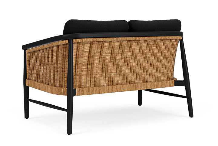 Lloyd Flanders - Galloway Loveseat In Tortoiseshell Finish With Canvas Black Fabric - 239050111157 view 2