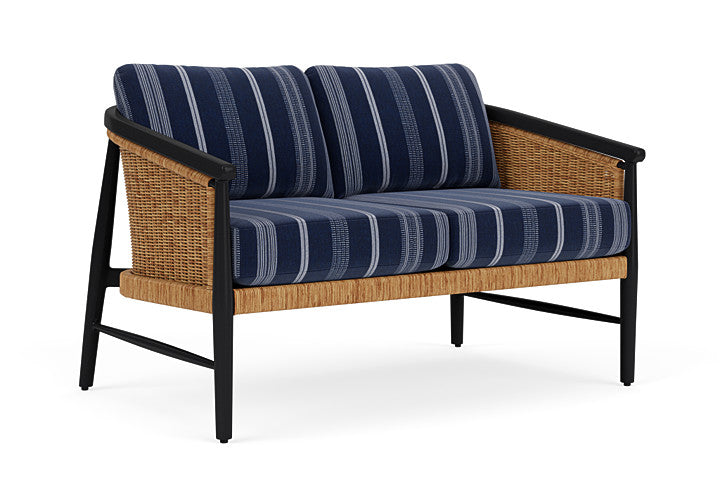 Lloyd Flanders - Galloway Loveseat In Tortoiseshell Finish With Consider Indigo Fabric - 2390501111969 view 1