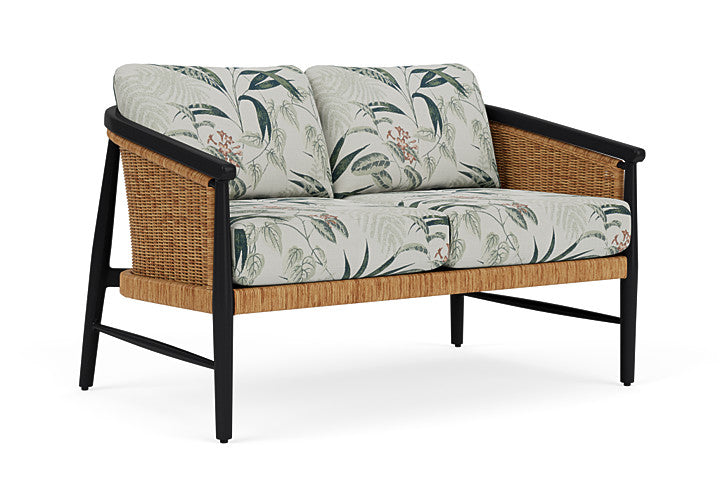 Lloyd Flanders - Galloway Loveseat In Tortoiseshell Finish With Delicate Botanical Sage Fabric - 2390501112075 view 1