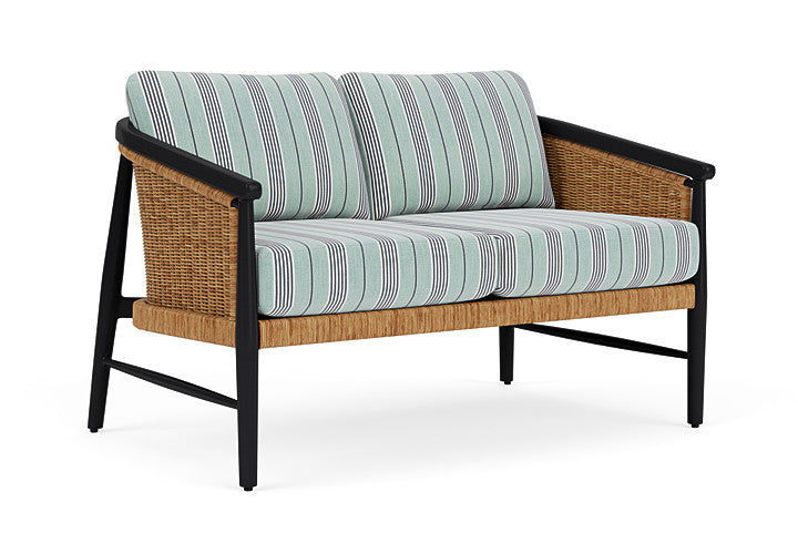 Lloyd Flanders - Galloway Loveseat In Tortoiseshell Finish With Hansen Seaglass Fabric - 2390501111926 view 1