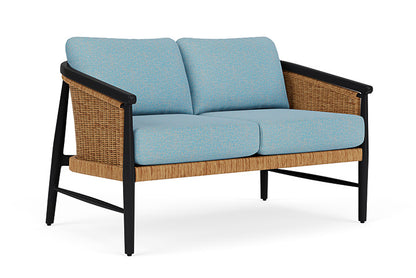 Lloyd Flanders - Galloway Loveseat In Tortoiseshell Finish With Leeds Light Blue Fabric - 2390501112058 view 1