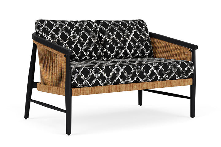 Lloyd Flanders - Galloway Loveseat In Tortoiseshell Finish With Luna Onyx Fabric - 2390501112071 view 1