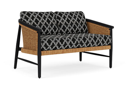 Lloyd Flanders - Galloway Loveseat In Tortoiseshell Finish With Luna Onyx Fabric - 2390501112071 view 1