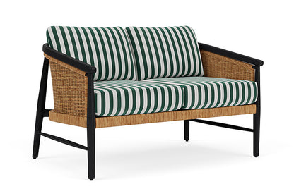 Lloyd Flanders - Galloway Loveseat In Tortoiseshell Finish With Safari/White Stripe Fabric - 239050111269 view 1