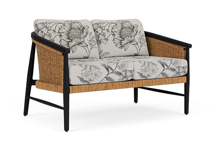 Lloyd Flanders - Galloway Loveseat In Tortoiseshell Finish With Serena Floral Dove Fabric - 2390501112077 view 1