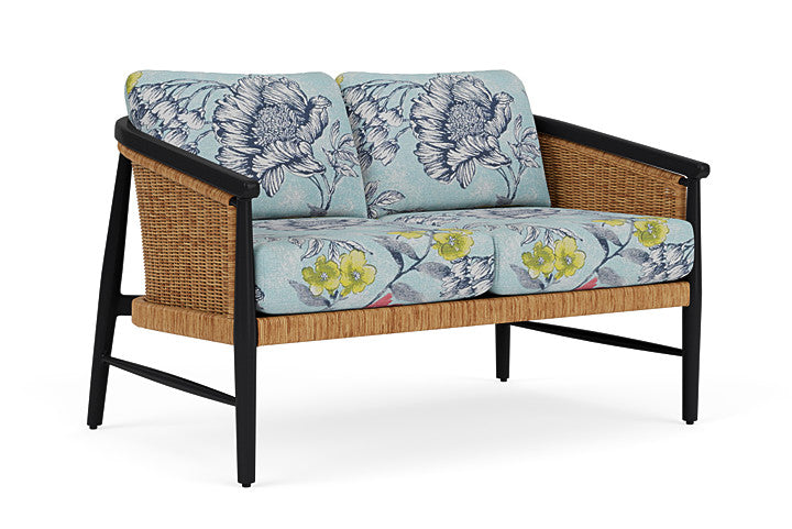 Lloyd Flanders - Galloway Loveseat In Tortoiseshell Finish With Serena Floral Meadow Fabric - 2390501112079 view 1