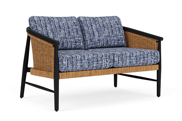 Lloyd Flanders - Galloway Loveseat In Tortoiseshell Finish With Visions Cobalt Fabric - 239050111683 view 1