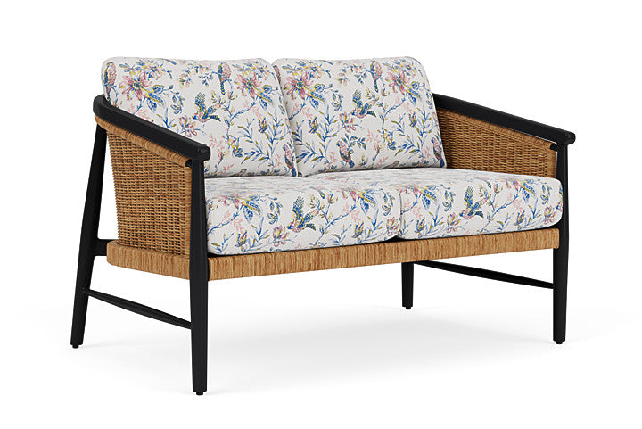 Lloyd Flanders - Galloway Loveseat In Tortoiseshell Finish With Whimsical Bird Song Fabric - 2390501112080 view 1
