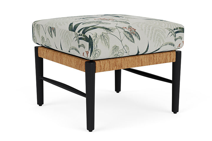 Lloyd Flanders - Galloway Ottoman In Tortoiseshell Finish With Delicate Botanical Sage Fabric - 2390171112075 view 1