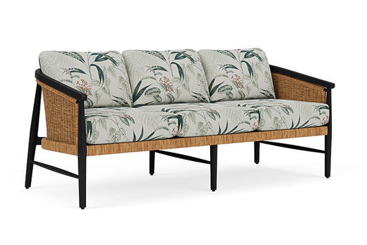 Lloyd Flanders - Galloway Sofa In Tortoiseshell Finish With Delicate Botanical Sage Fabric - 2390551112075 view 1