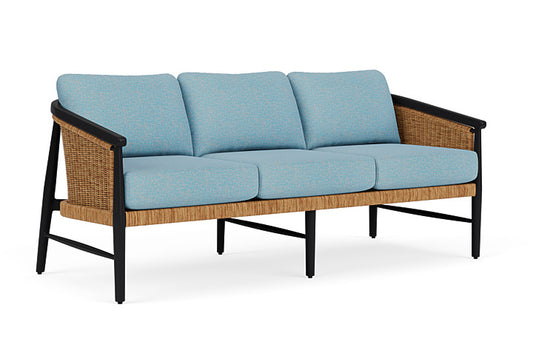 Lloyd Flanders - Galloway Sofa In Tortoiseshell Finish With Leeds Light Blue Fabric - 2390551112058 view 1