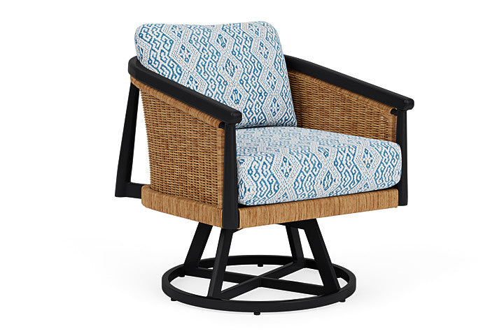 Lloyd Flanders - Galloway Swivel Lounge Chair In Tortoiseshell Finish With Aman Capri Fabric - 2390801111800 view 1