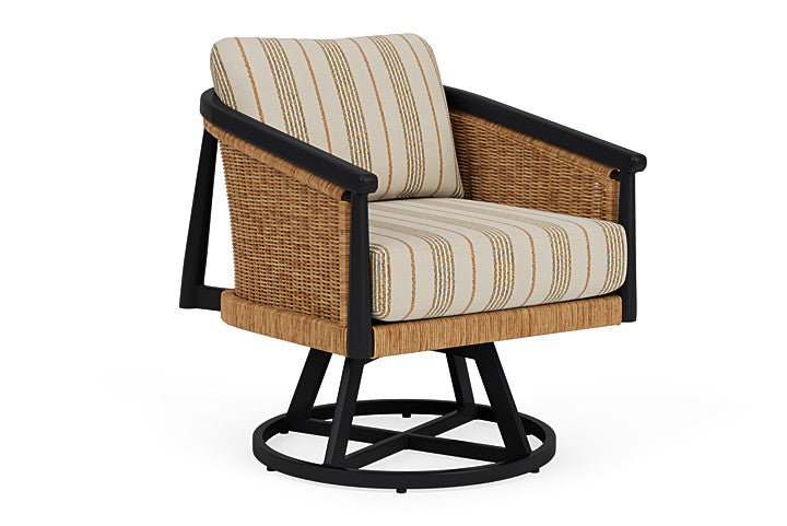 Lloyd Flanders - Galloway Swivel Lounge Chair In Tortoiseshell Finish With Amber Waves Fabric - 2390801112044 view 1