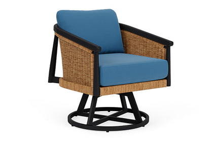 Lloyd Flanders - Galloway Swivel Lounge Chair In Tortoiseshell Finish With Bamboo Bay Sky Fabric - 2390801112007 view 1