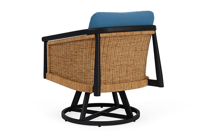 Lloyd Flanders - Galloway Swivel Lounge Chair In Tortoiseshell Finish With Bamboo Bay Sky Fabric - 2390801112007 view 2