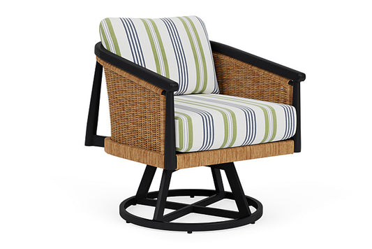 Lloyd Flanders - Galloway Swivel Lounge Chair In Tortoiseshell Finish With Berkely Hall Green Fabric - 2390801112062 view 1