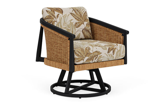 Lloyd Flanders - Galloway Swivel Lounge Chair In Tortoiseshell Finish With Botanic Willow Fabric - 239080111164 view 1
