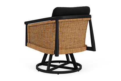 Lloyd Flanders - Galloway Swivel Lounge Chair In Tortoiseshell Finish With Canvas Black Fabric - 239080111157 view 2