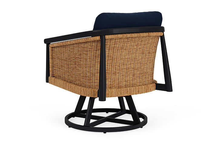 Lloyd Flanders - Galloway Swivel Lounge Chair In Tortoiseshell Finish With Decorline Navy Fabric - 2390801112019 view 2
