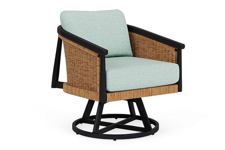 Lloyd Flanders - Galloway Swivel Lounge Chair In Tortoiseshell Finish With Demo Mist Fabric - 239080111066 view 1