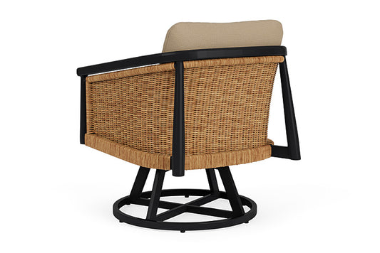 Lloyd Flanders - Galloway Swivel Lounge Chair In Tortoiseshell Finish With Fife Sahara Fabric - 239080111742 view 2