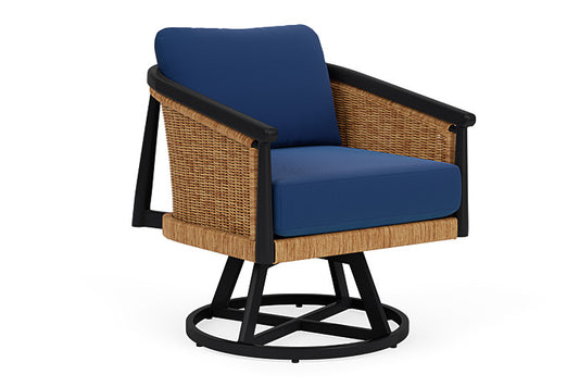 Lloyd Flanders - Galloway Swivel Lounge Chair In Tortoiseshell Finish With Flagship Lapis Fabric - 2390801111813 view 1