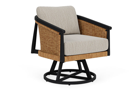 Lloyd Flanders - Galloway Swivel Lounge Chair In Tortoiseshell Finish With Friendly Flax Fabric - 2390801112026 view 1