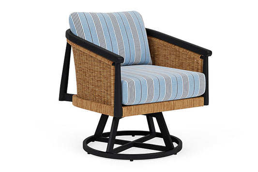 Lloyd Flanders - Galloway Swivel Lounge Chair In Tortoiseshell Finish With Hansen Sky Fabric - 239080111064 view 1
