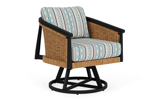 Lloyd Flanders - Galloway Swivel Lounge Chair In Tortoiseshell Finish With Ilona Resort Fabric - 2390801112069 view 1