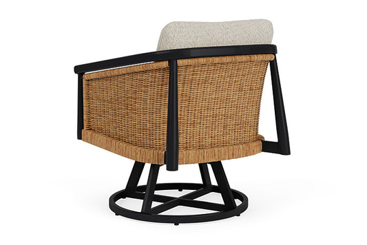 Lloyd Flanders - Galloway Swivel Lounge Chair In Tortoiseshell Finish With Knotty Mineral Fabric - 2390801112046 view 2