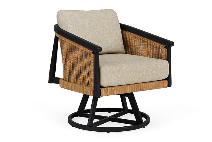 Lloyd Flanders - Galloway Swivel Lounge Chair In Tortoiseshell Finish With Laurel Ecru Fabric - 2390801112057 view 1