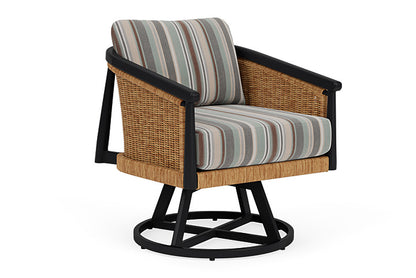 Lloyd Flanders - Galloway Swivel Lounge Chair In Tortoiseshell Finish With Lima Heron Fabric - 239080111067 view 1