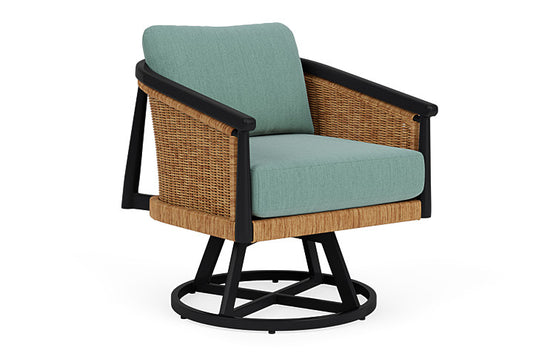 Lloyd Flanders - Galloway Swivel Lounge Chair In Tortoiseshell Finish With Loveboat Mint Fabric - 2390801112010 view 1