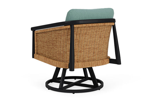 Lloyd Flanders - Galloway Swivel Lounge Chair In Tortoiseshell Finish With Loveboat Mint Fabric - 2390801112010 view 2