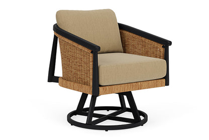 Lloyd Flanders - Galloway Swivel Lounge Chair In Tortoiseshell Finish With Loveboat Saffron Fabric - 2390801112009 view 1