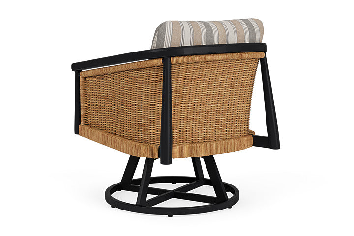 Lloyd Flanders - Galloway Swivel Lounge Chair In Tortoiseshell Finish With Purveyor Pewter Fabric - 239080111146 view 2
