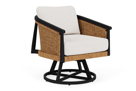 Lloyd Flanders - Galloway Swivel Lounge Chair In Tortoiseshell Finish With Reflections Snow Fabric - 2390801112014 view 1
