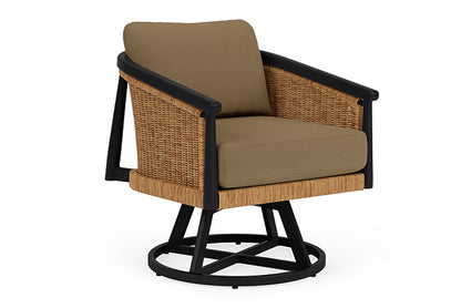 Lloyd Flanders - Galloway Swivel Lounge Chair In Tortoiseshell Finish With Reflections Straw Fabric - 2390801112053 view 1