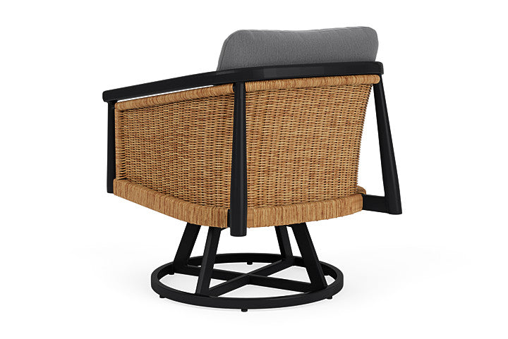 Lloyd Flanders - Galloway Swivel Lounge Chair In Tortoiseshell Finish With Remy Graphite Fabric - 2390801112003 view 2