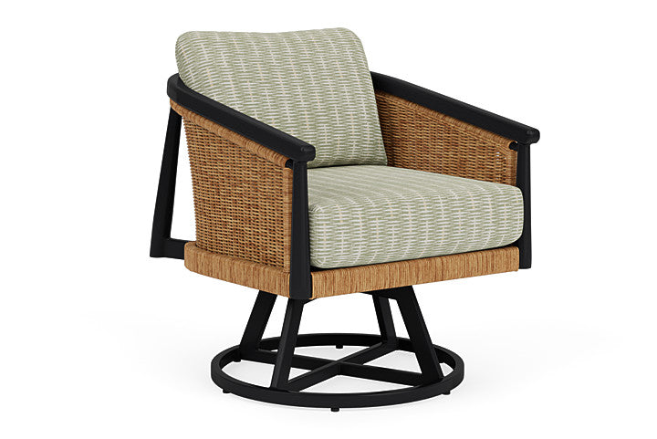 Lloyd Flanders - Galloway Swivel Lounge Chair In Tortoiseshell Finish With Romulo Laurel Fabric - 2390801112049 view 1