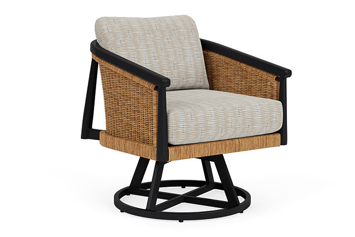 Lloyd Flanders - Galloway Swivel Lounge Chair In Tortoiseshell Finish With Romulo Mineral Fabric - 2390801112050 view 1