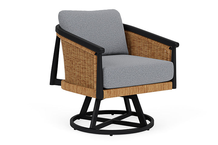 Lloyd Flanders - Galloway Swivel Lounge Chair In Tortoiseshell Finish With Rumba Stonewashed Fabric - 2390801112006 view 1