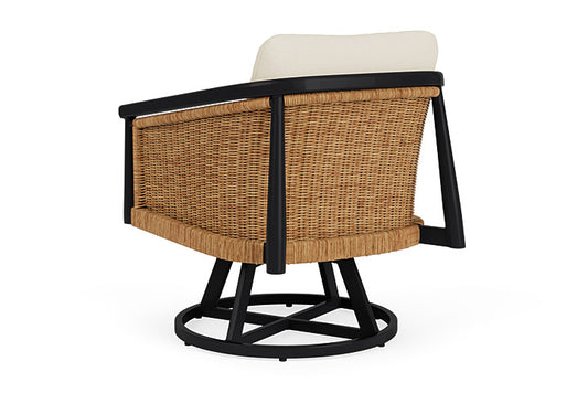 Lloyd Flanders - Galloway Swivel Lounge Chair In Tortoiseshell Finish With Sailcloth Sailor Fabric - 239080111434 view 2